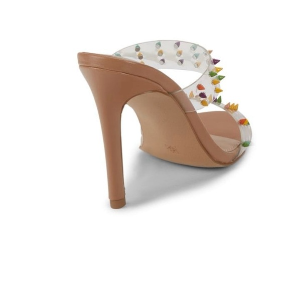 Colorful studs on the dual transparent straps enliven these sandals. - Picture 2 of 4